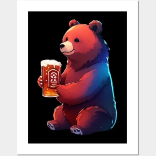 Bear and beer Posters and Art